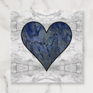 Blue Stone Marbled Pattern Favour Tags