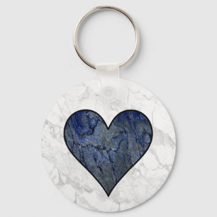 Blue Stone Marbled Pattern Keychain