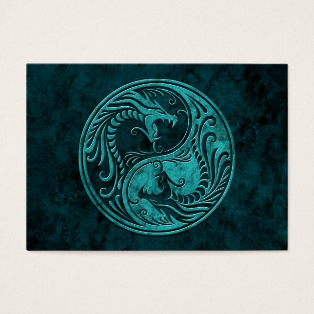 Blue Stone Yin Yang Dragons (Front)