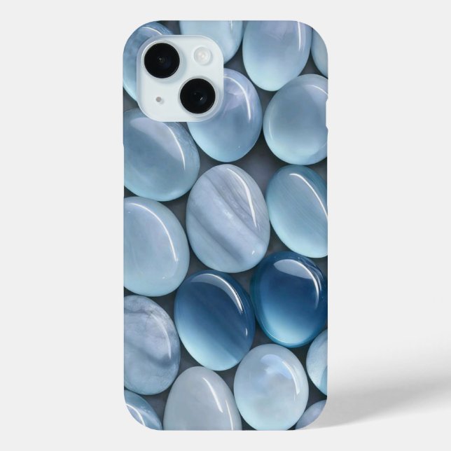 Blue Stones Aesthetic iPhone Case (Back)