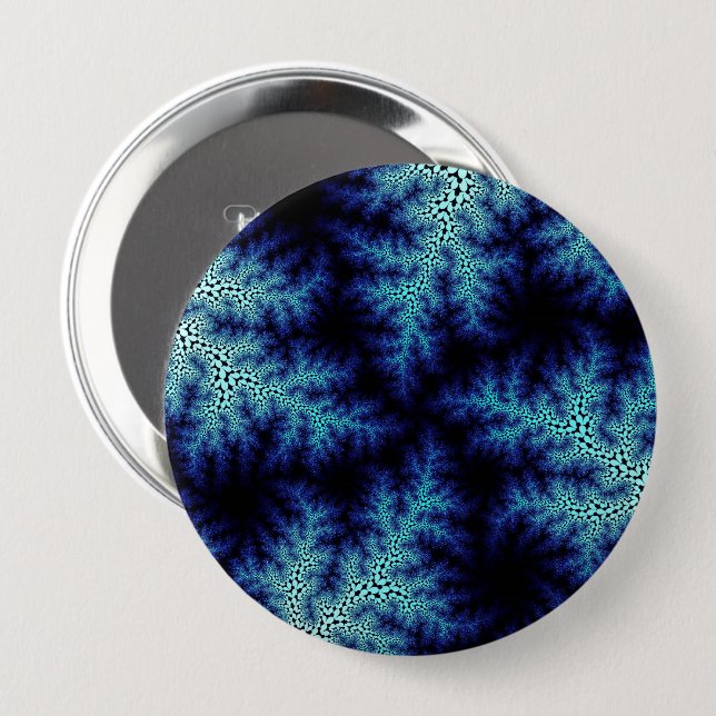 Blue Stonewash Speckle 4 Inch Round Button (Front & Back)