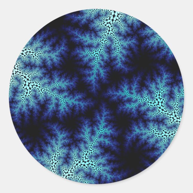 Blue Stonewash Speckle Classic Round Sticker (Front)