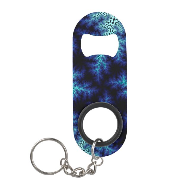Blue Stonewash Speckle Keychain Bottle Opener (Front)