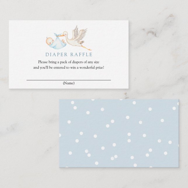 Blue Stork Diaper Raffle insert card (Front/Back)