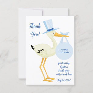 Blue Stork EOS lip balm baby shower favour card
