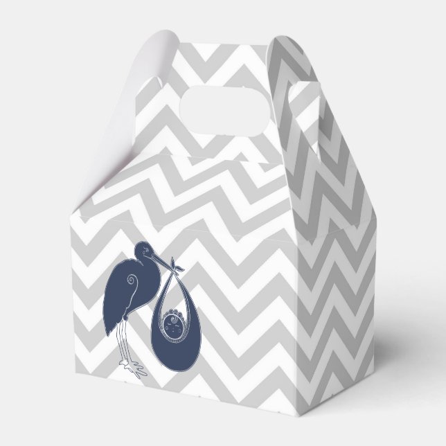 Blue Stork Favor Box (Front Side)