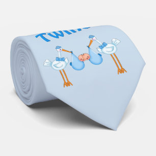 Blue Storks Twin Boys Tie