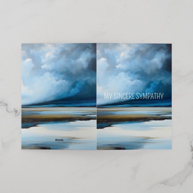 BLUE STORMY LANDSCAPE SYMPATHY CARD (Outside Laydown)