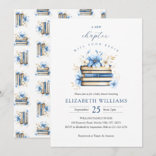 Blue Storybook Baby Shower Invitation Boy