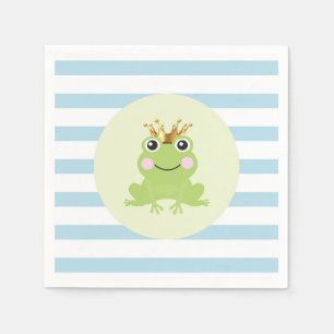 Blue Storybook Fairy Tale Frog Prince Baby Shower Napkin