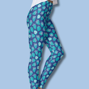 Blue Strawberry Leggings