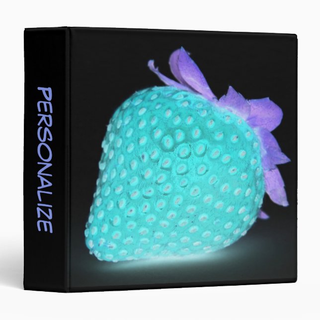 Blue strawberry neon cute berry binder (Front/Spine)