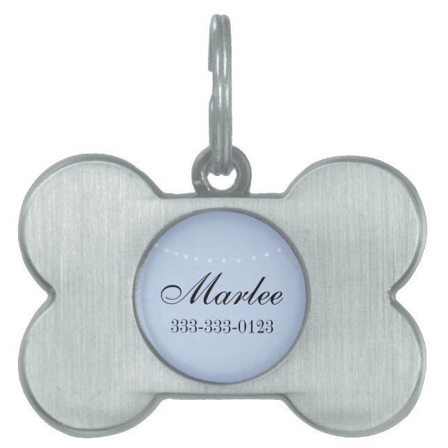 Blue String Light Pet Tag (Front)