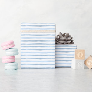 Blue Stripe Baby Shower Gift Wrap