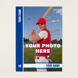 Blue Stripe Baseball Trading Card - Custom Stats