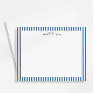 Blue Stripe Border Note Card