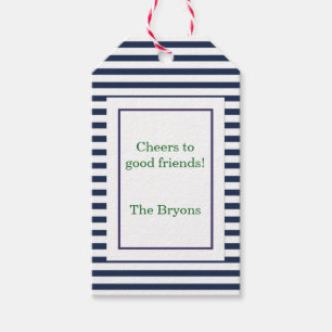Blue Stripe Custom Wine Tag