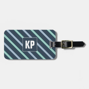 Blue Stripe For Him Modern Cool Masculine Stylish Luggage Tag
