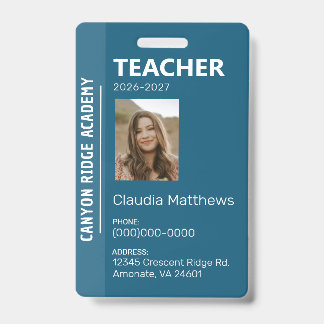 Blue Stripe Homeschool Educator ID Badge