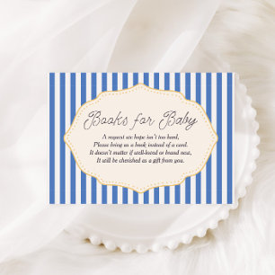 Blue Stripe Italian Theme Books for Baby Enclosure Card