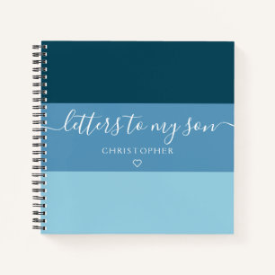 Blue Stripe Letters to My Son Keepsake Journal