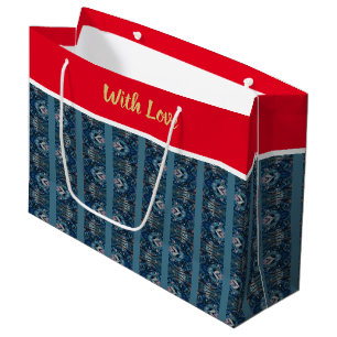 Blue Stripe LOVE Gift Bag by Poet Adiela Akoo