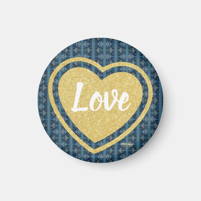 Blue Stripe Love Magnet by Poet Adiela Akoo (Front)