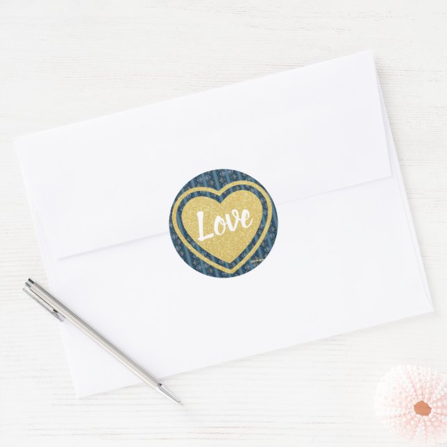 Blue Stripe Love Sticker by Poet Adiela Akoo (Envelope)