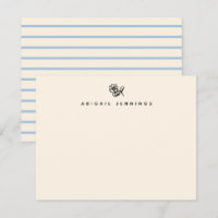 Blue Stripe Minimalist Flower Cream