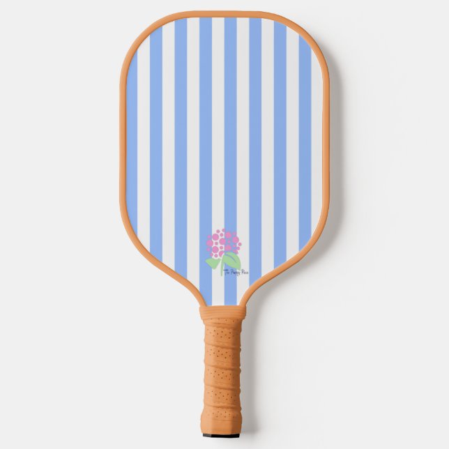Blue Stripe Pickleball Paddle-The Preppy Piece Pickleball Paddle (Back)