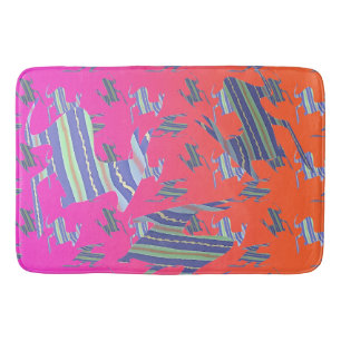 Blue Stripe Rainbow Kangaroos Bath Mat