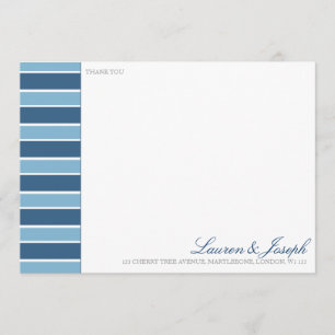 Blue Stripe Thank You Cards