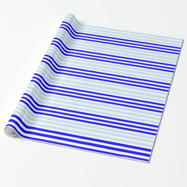 Blue Stripe Wrapping Paper (Unrolled)