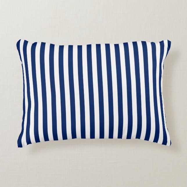 Blue Striped Accent Pillow (Front)
