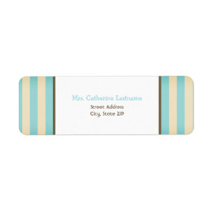 Blue Striped Address Label Sticker
