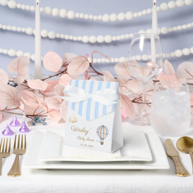 Blue Striped Boy Favour Box  (Wedding)