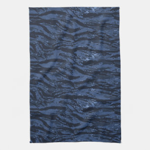 Blue Striped Camo Kitchen Towel