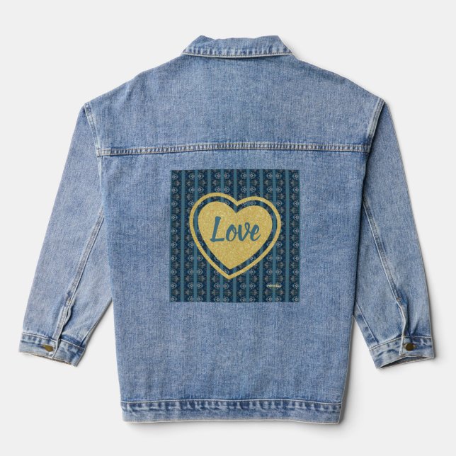 Blue Striped Denim Jacket by Poet Adiela Akoo (Back)