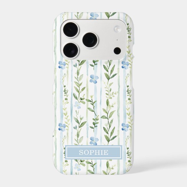 Blue Striped Floral Personalized (Back)