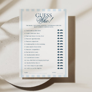 Blue Striped Guess Who Card