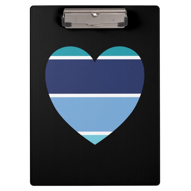 Blue Striped Heart Clipboard (Front)