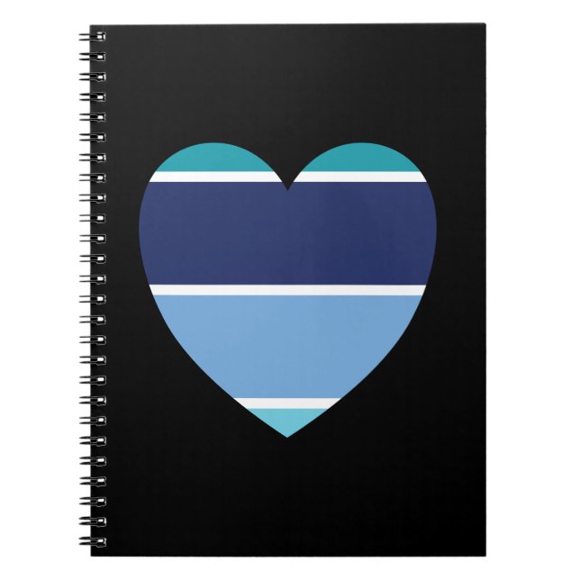 Blue Striped Heart Notebook (Front)
