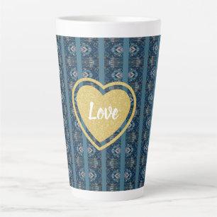 Blue Striped Latte Mug by Poet Adiela Akoo