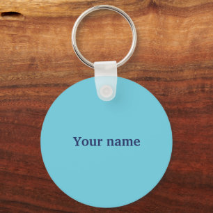 Blue striped name template keychain