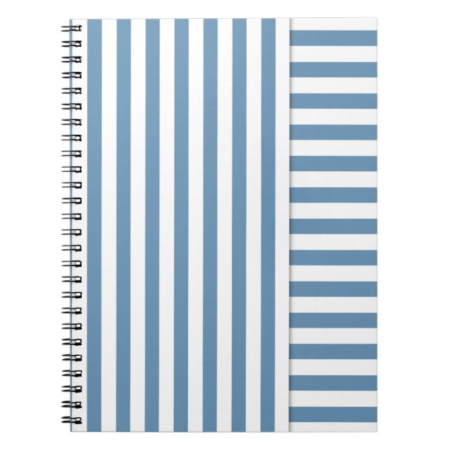blue striped notebook (Front)