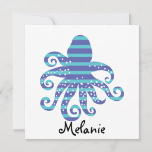 Blue Striped Octopus Jigsaw Puzzle