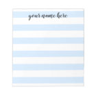Blue Striped Personalized Notepad