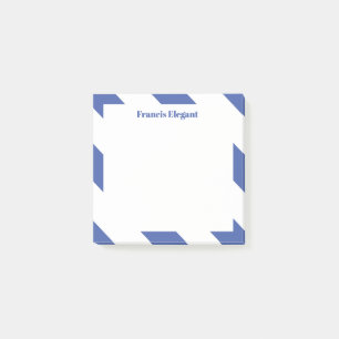 Blue Striped Personalized Post It Notes