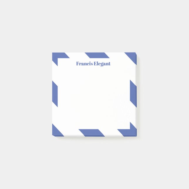 Blue Striped Personalized Post It Notes (Front)