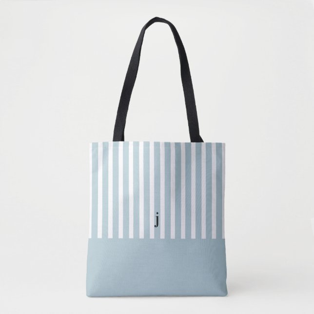 BLUE STRIPED PERSONALIZED tote (Front)